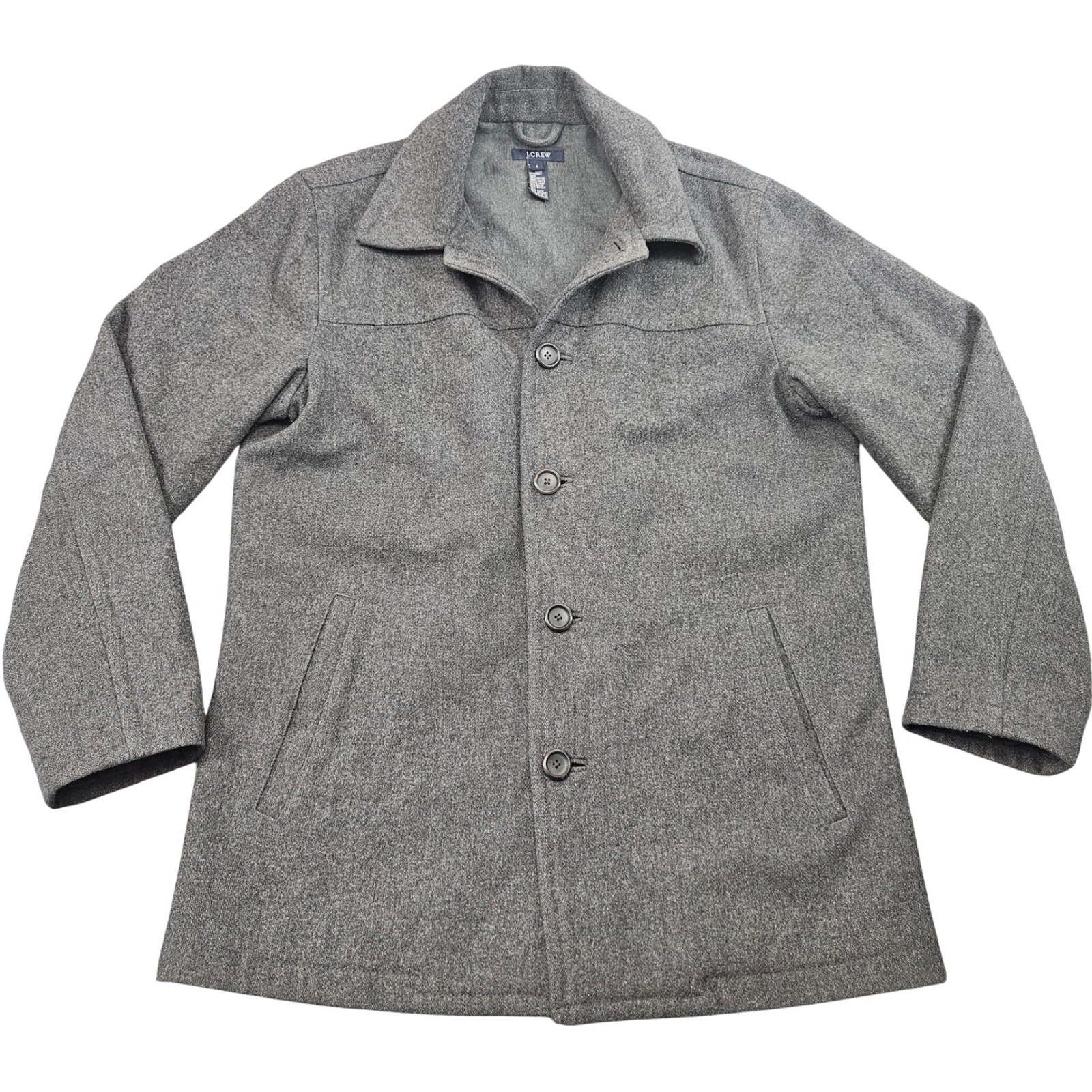 J.Crew Wool Blend Car Coat Mens Small Gray Thinsulate Insulated Jacket 60567